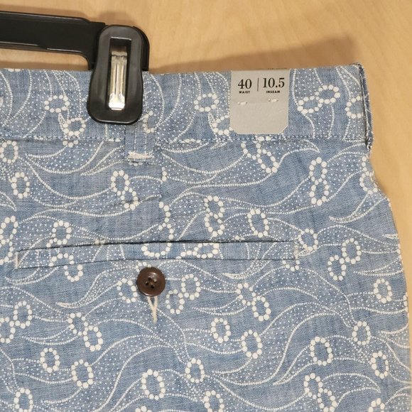 NWT J. Crew Indigo Print Chambray Short 10.5" Inseam Men's W40 - Picture 3 of 4